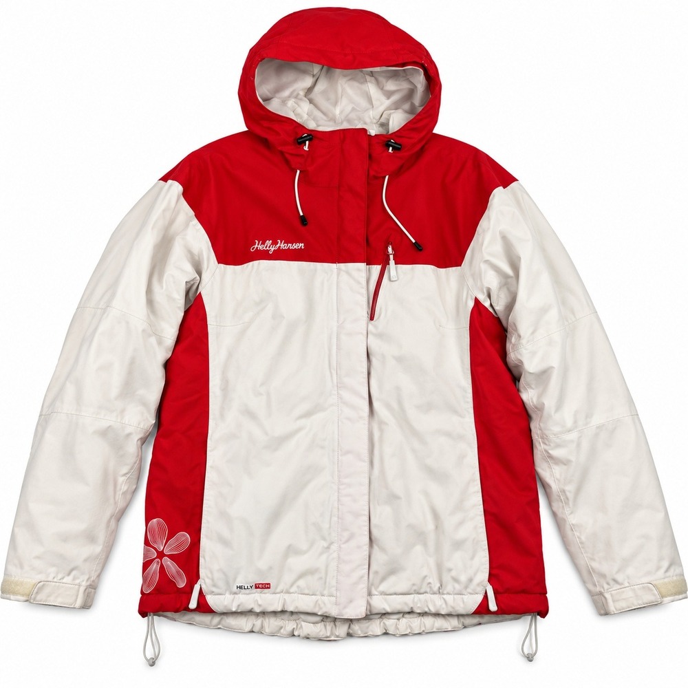 Helly Hansen Helly Tech Ski Jacket Women's XL Red White Waterproof Snow Hooded